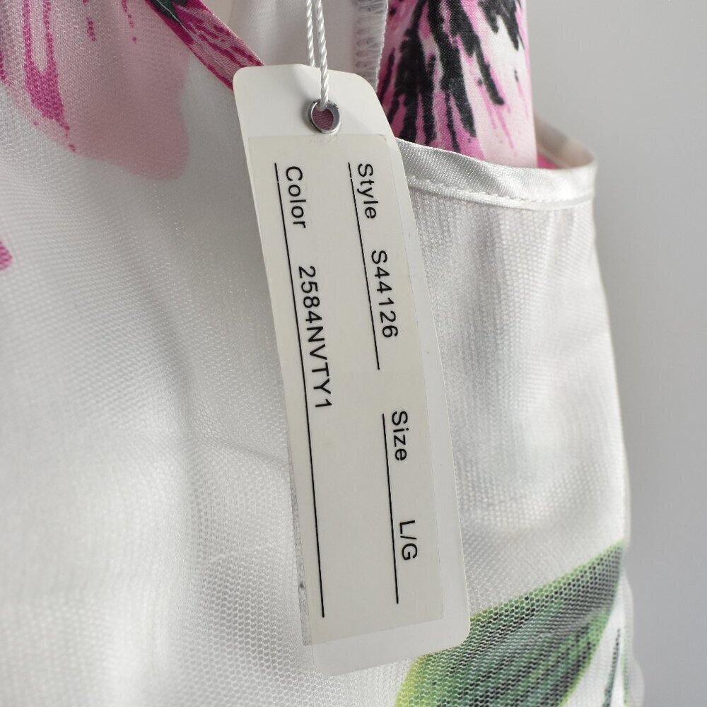 Spense Floral Embroidered Tulle Overlay Shift Dress NEW - L - Picture 12 of 12